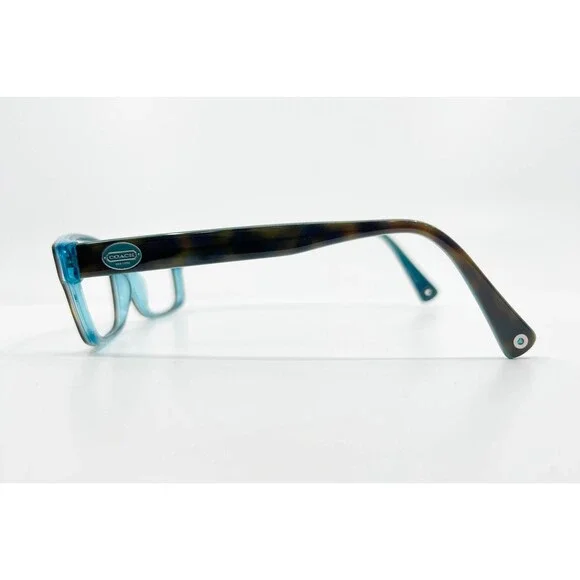 Coach Eyeglasses Frames HC 6040 5116 Dark Tortoise Teal Blue Full Rim 52-16-135 - Picture 3 of 7